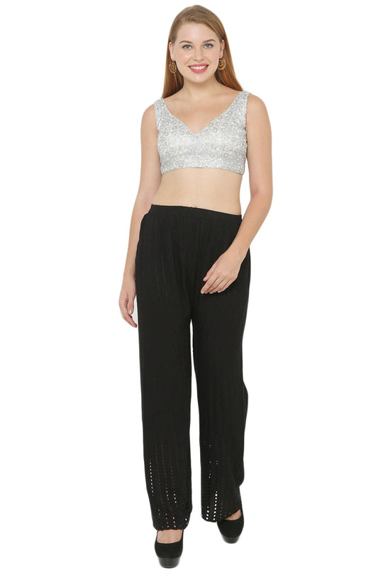 Buy Embroidered Blouse in Grey