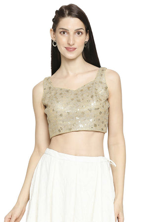 Buy  Gold Net Sequin Blouse Online