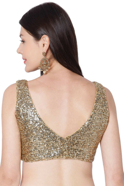 Shimmer n Shine Gold Sequins Sleeveless Blouse