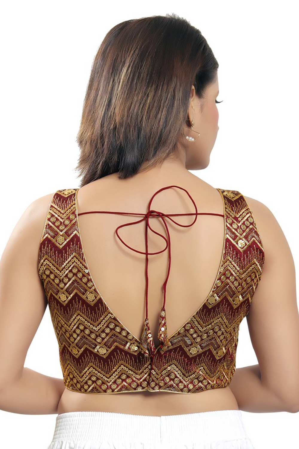 Mandy Mulberry Art Silk Embroidered Sleeveless Blouse