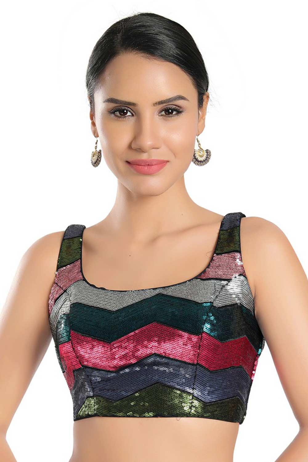 Buy Multicolor Georgette  Sequin Blouse Online