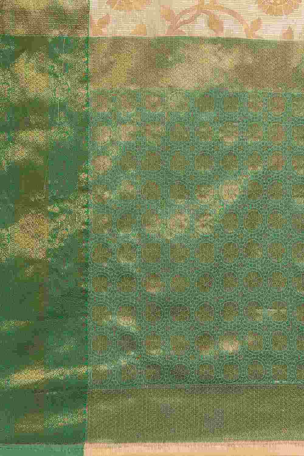 Buy Beige Tusser Art Silk Floral Printed Banarasi Saree Online - Zoom Out 