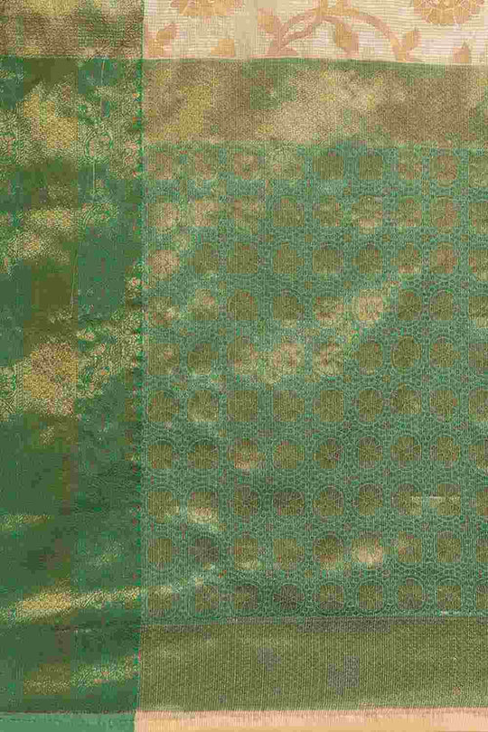 Buy Beige Tusser Art Silk Floral Printed Banarasi Saree Online - Zoom Out 