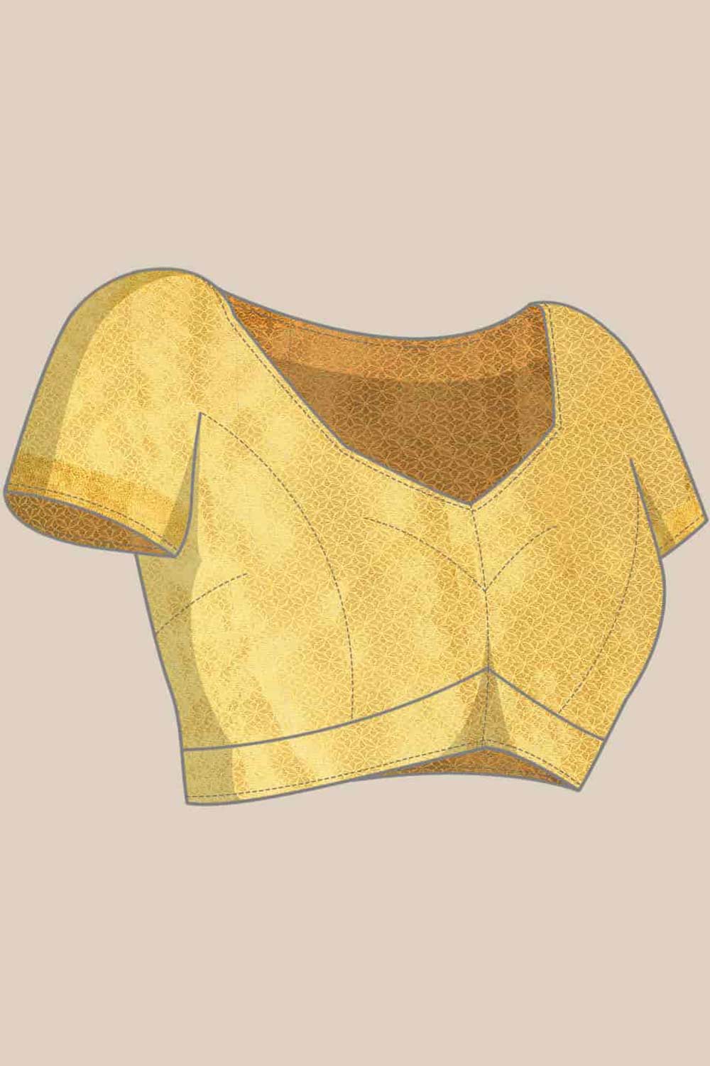 Buy Beige Tusser Art Silk Floral Printed Banarasi Saree Online - Side1 