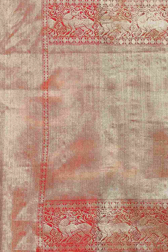 Buy Black Art Silk Animal Printed Banarasi Saree Online - Side1 