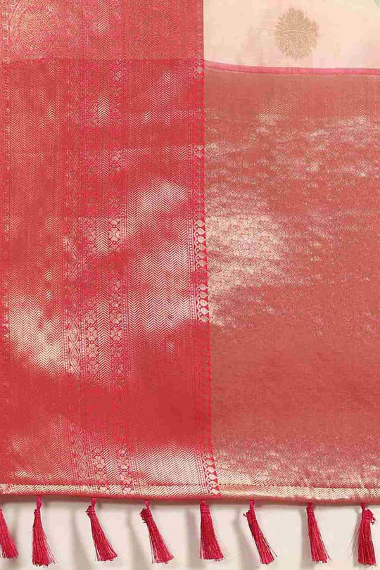Buy Pink Soft Art Silk Floral Printed Banarasi Saree Online - Zoom Out 