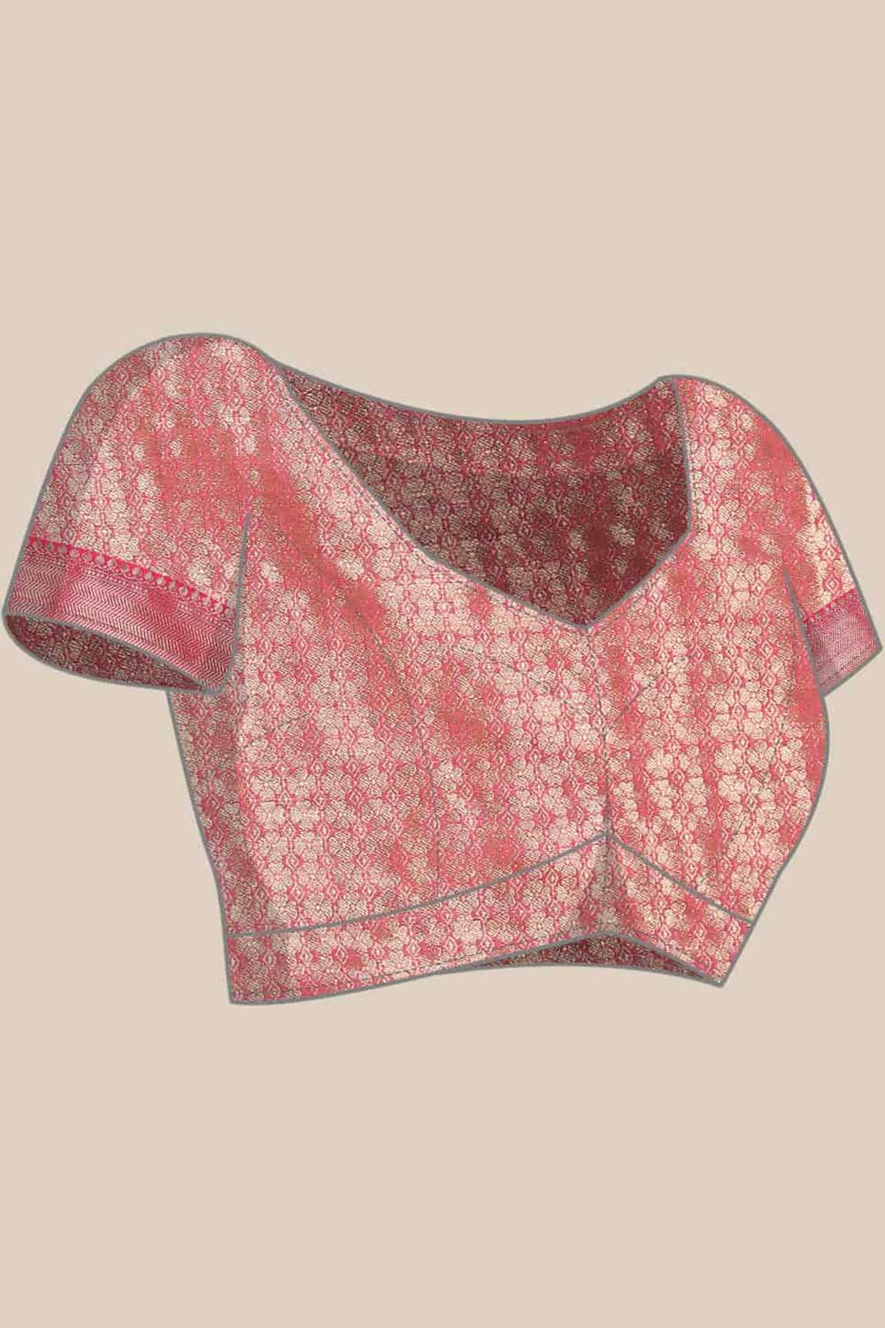 Buy Pink Soft Art Silk Floral Printed Banarasi Saree Online - Side1 