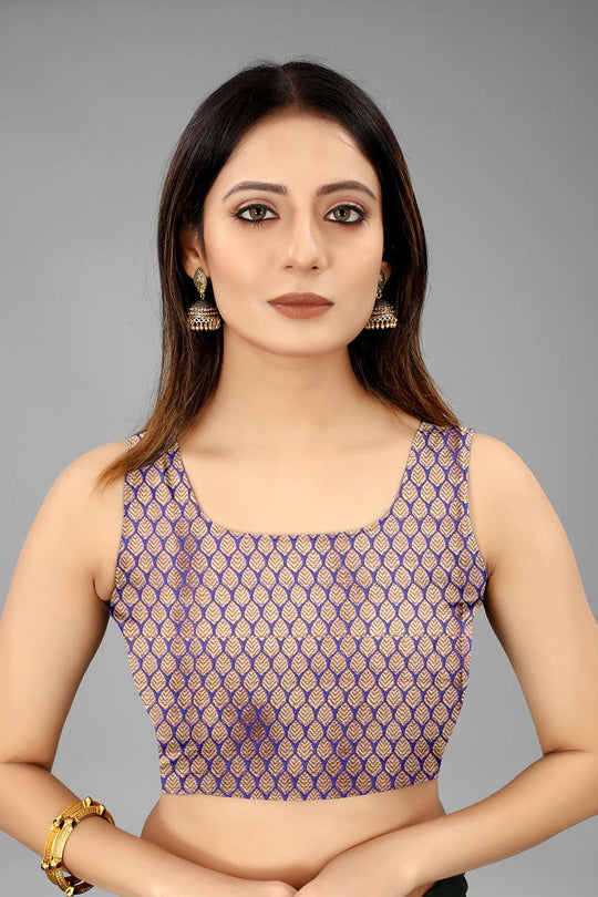 Buy Pink Art Silk Leaf Printed Banarasi Saree Online - Zoom Out 