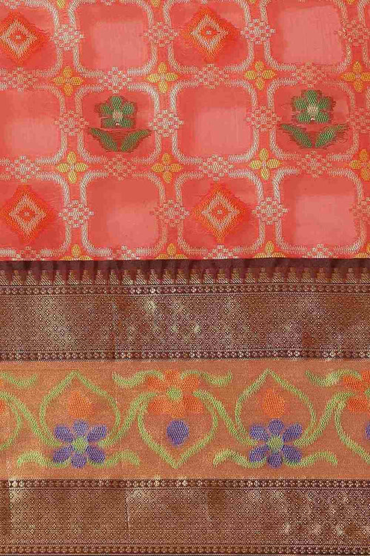 Buy Red Art Silk Ikat Ikkat Saree Online - Zoom Out 