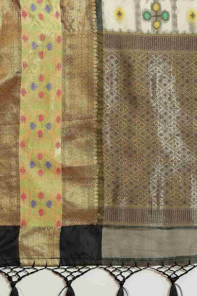 Buy Beige Art Silk Ikat Ikkat Saree Online - Side1 