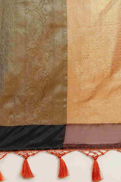 Buy Orange Art Silk Ikat Ikkat Saree Online - Side 