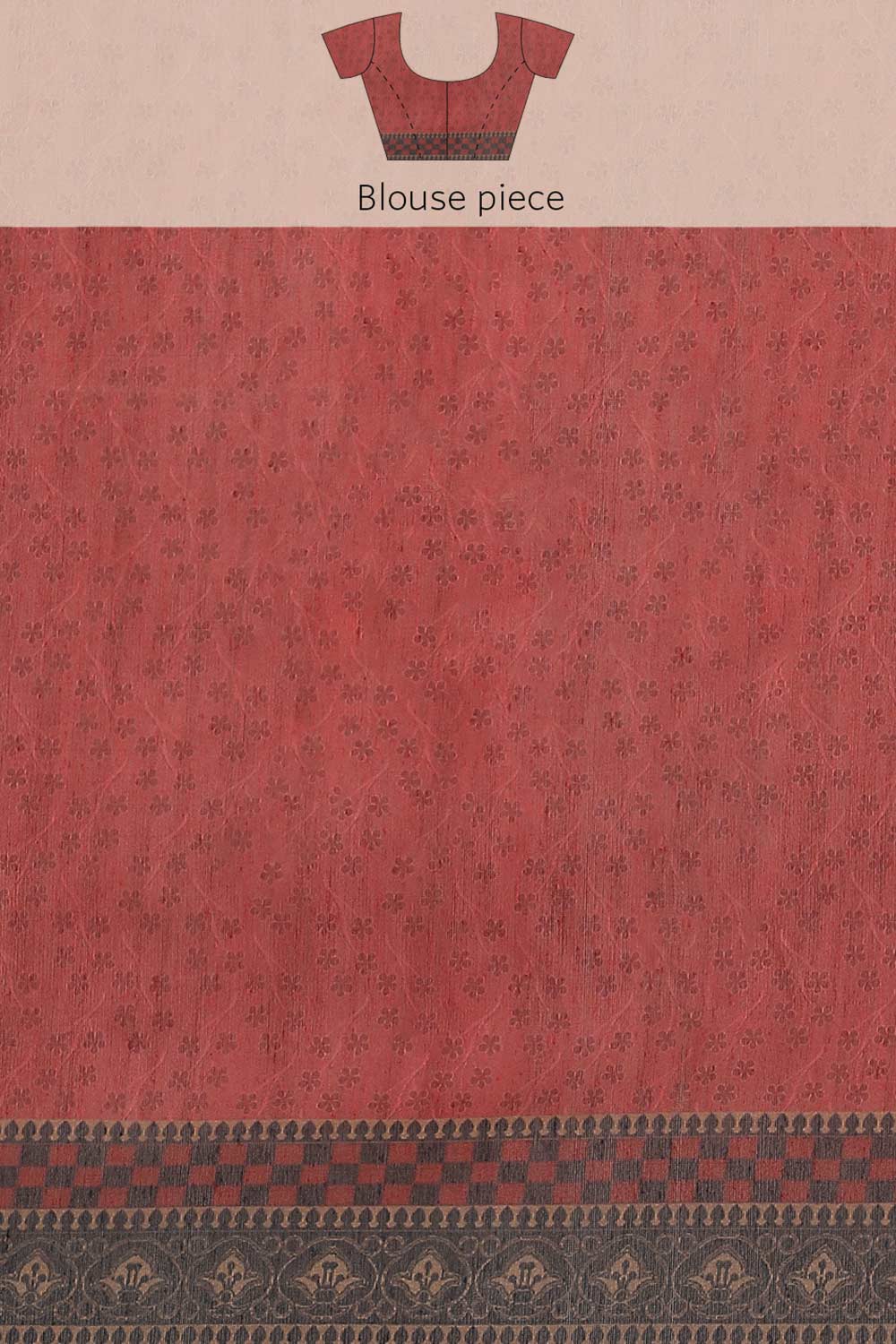 Buy Teal Cotton Block Printed Saree Online - Side 