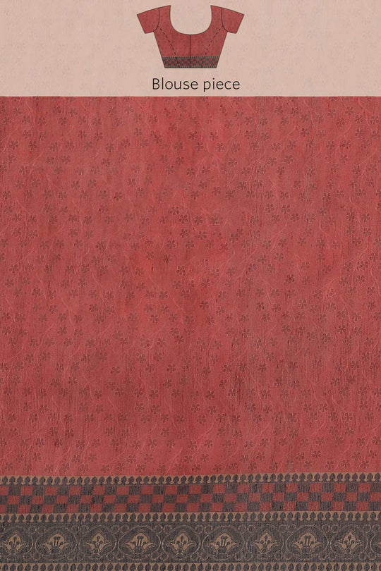 Buy Teal Cotton Block Printed Saree Online - Side 