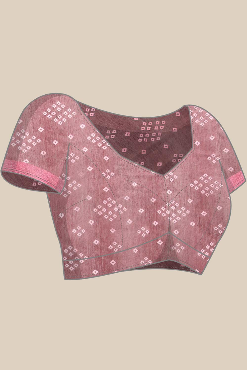 Buy Brown Poly Cotton Bandhani Printed Saree Online - Zoom Out 