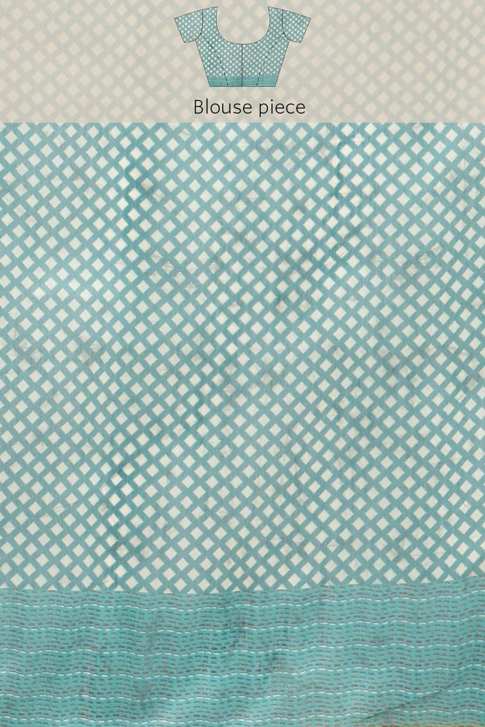 Buy Navy Blue Poly Cotton Bandhani Printed Saree Online - Side 