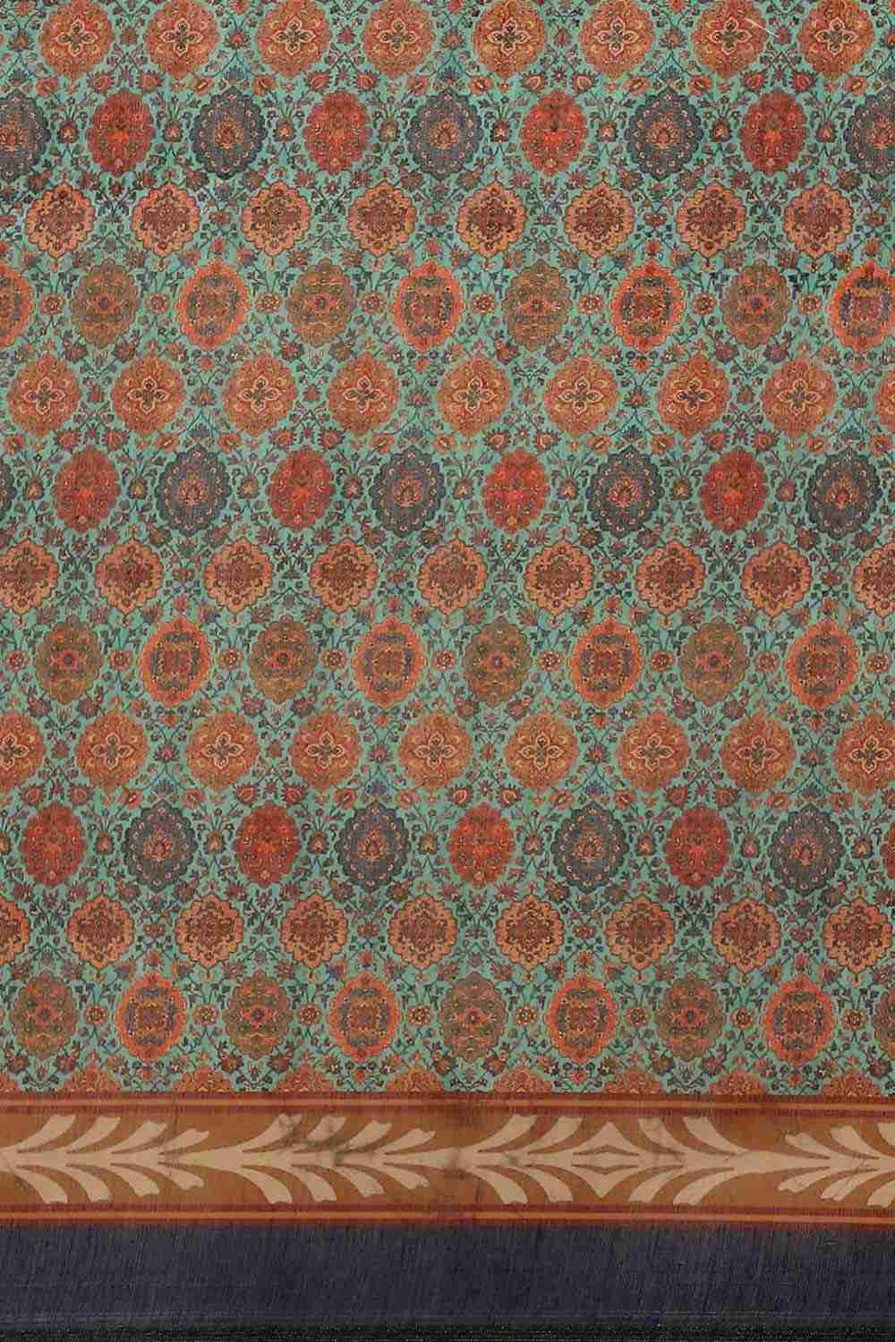 Buy Multicolor Cotton Block Printed Saree Online - Zoom In 