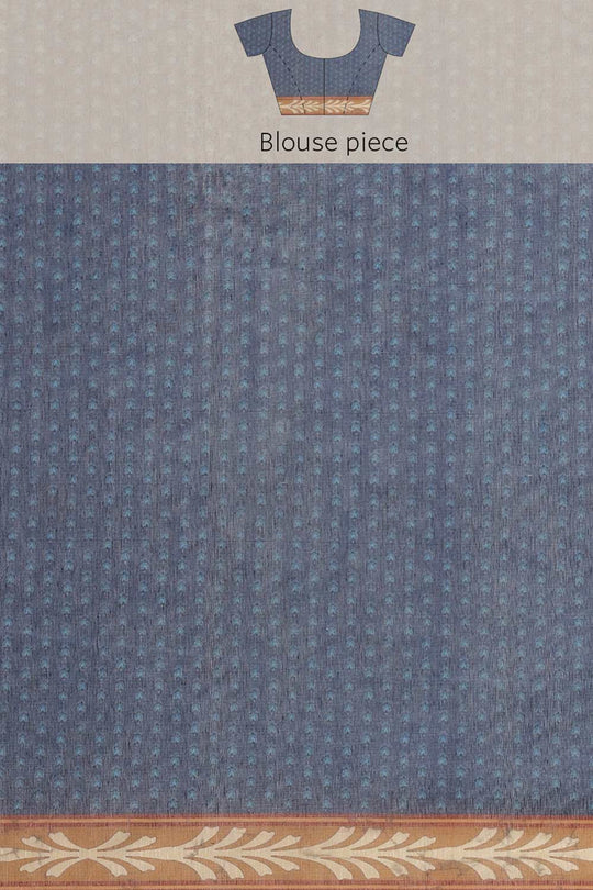 Buy Multicolor Cotton Block Printed Saree Online - Side1 