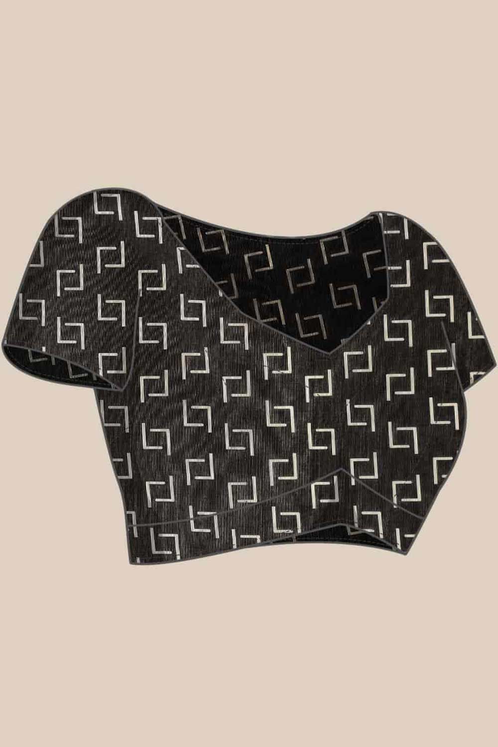 Buy Black Cotton Ethnic Motifs Banarasi Saree Online - Side1 