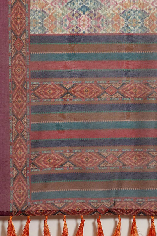 Buy Multicolor Cotton Block Printed Saree Online - Zoom In 