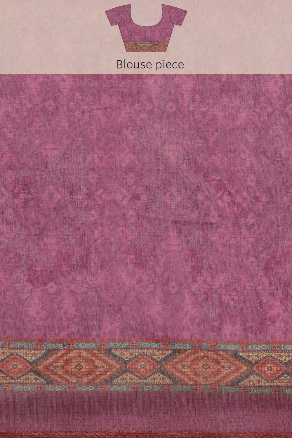 Buy Multicolor Cotton Block Printed Saree Online - Side 