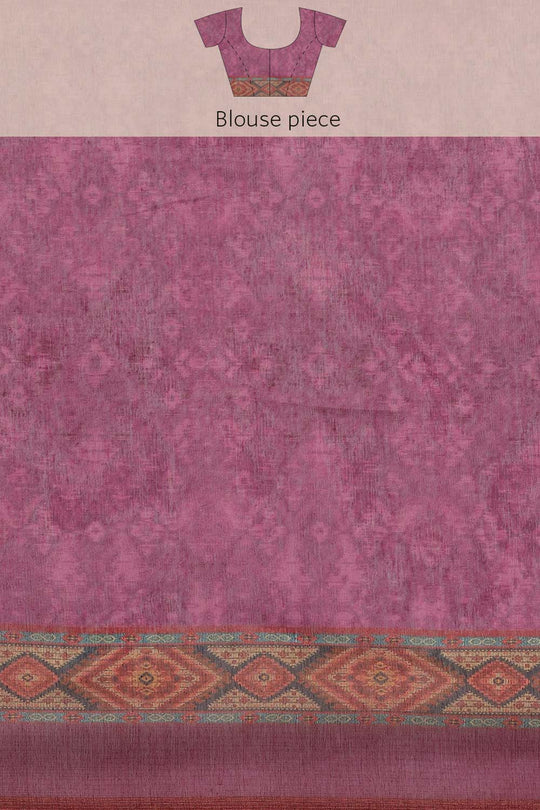 Buy Multicolor Cotton Block Printed Saree Online - Side 