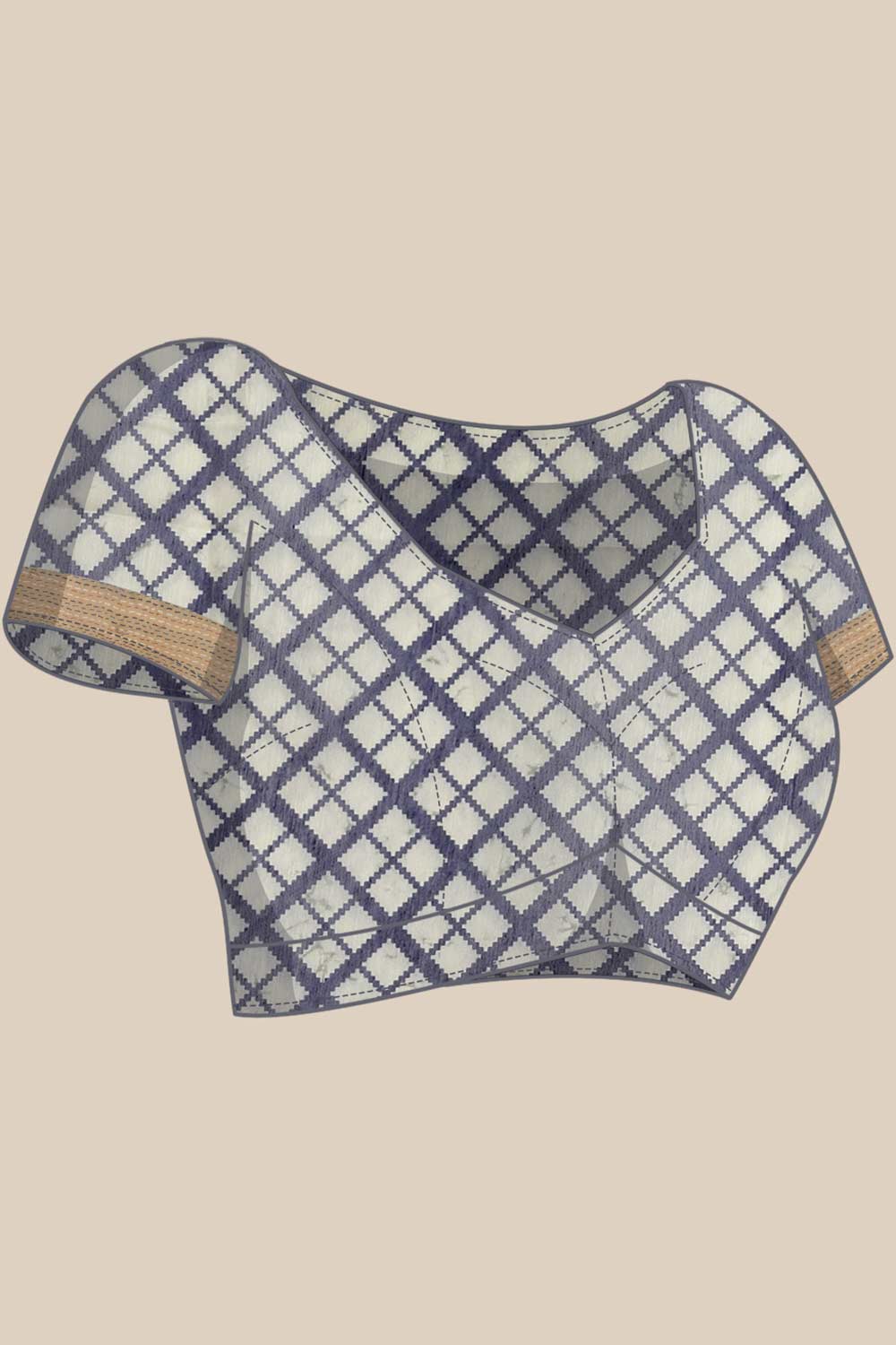 Buy Black Cotton Block Printed Saree Online - Side 