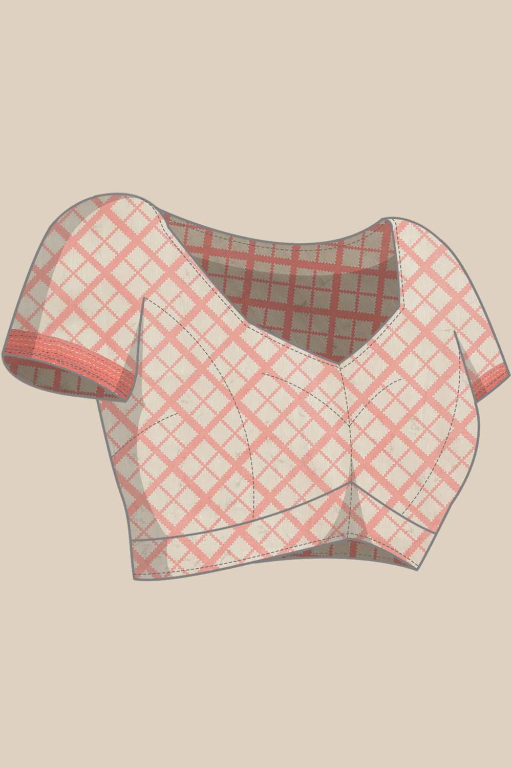 Buy Pink Cotton Block Printed Saree Online - Side 