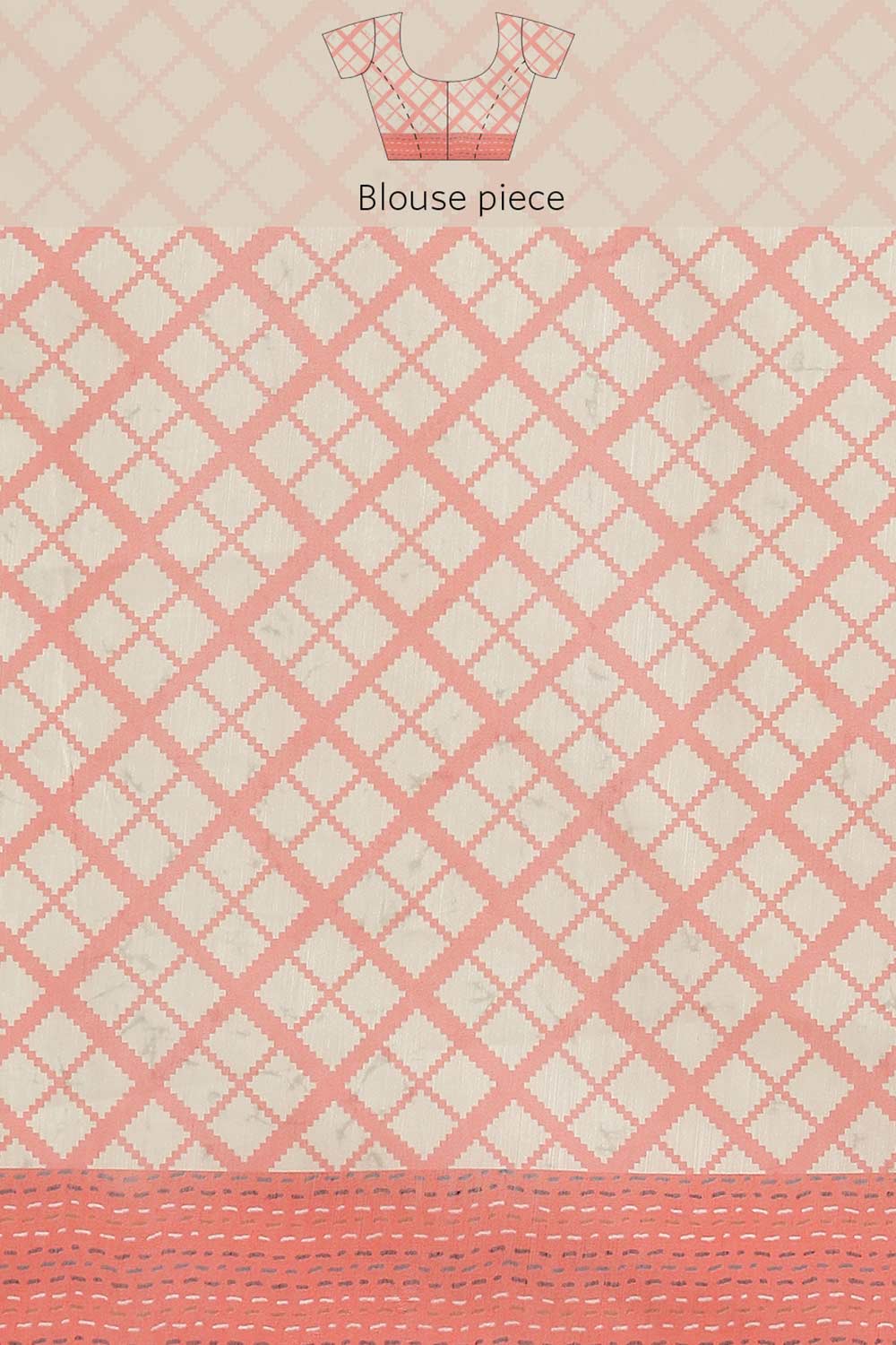 Buy Pink Cotton Block Printed Saree Online - Side1 