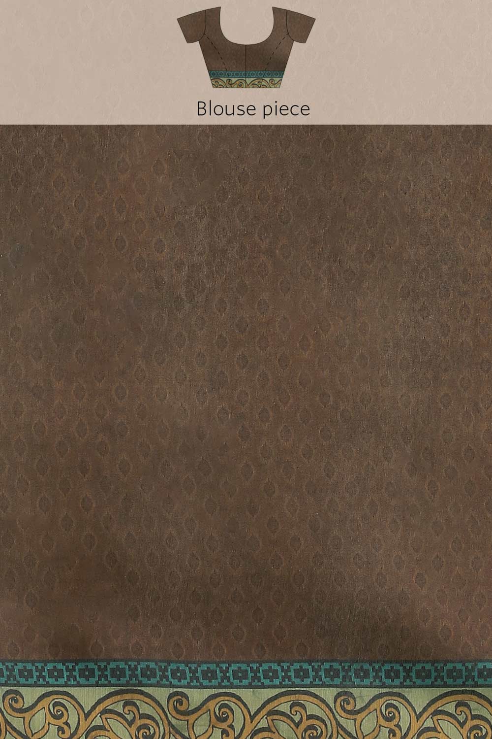 Buy Green Cotton Block Printed Saree Online - Side 