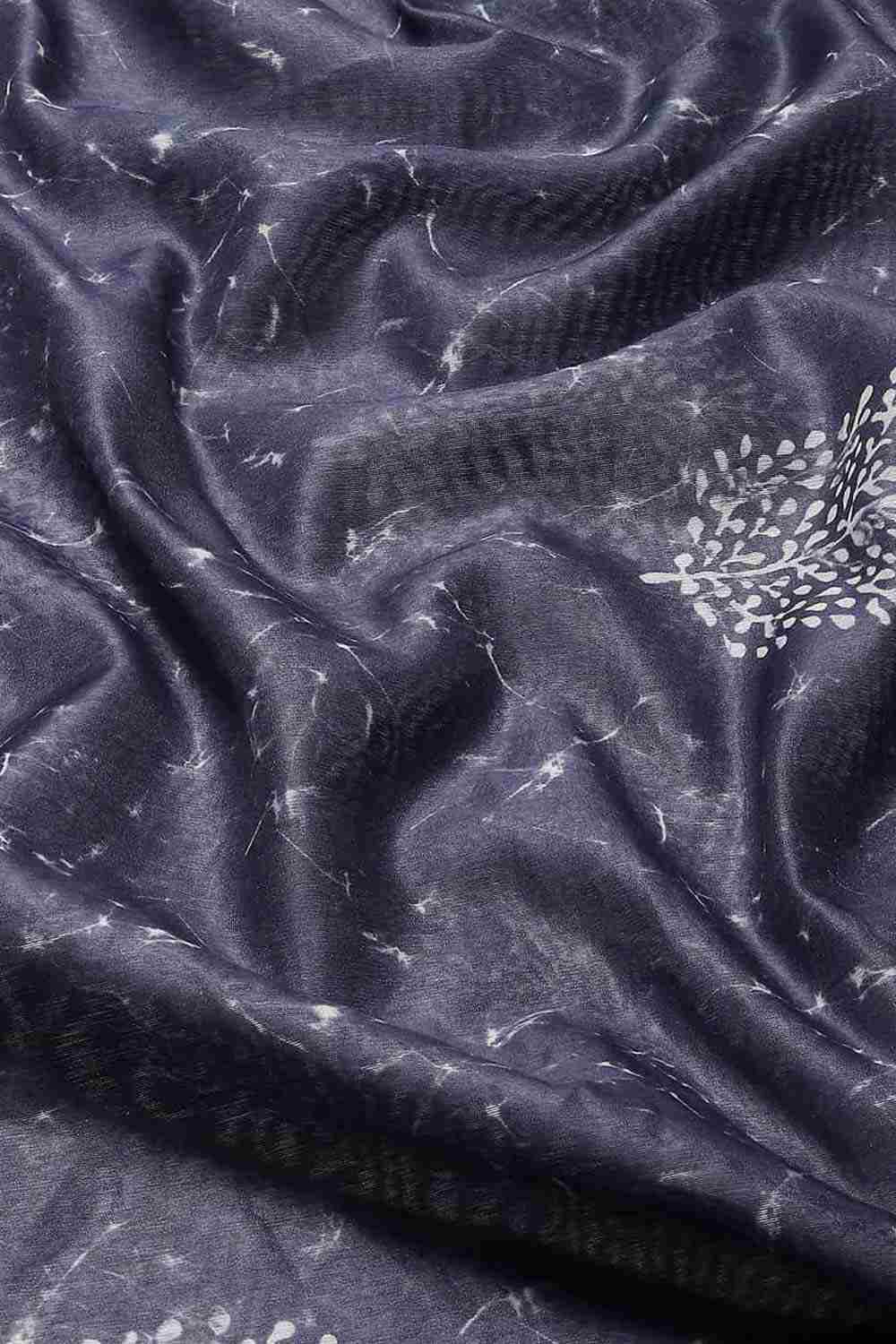 Buy Black Cotton Block Printed Saree Online - Zoom Out 