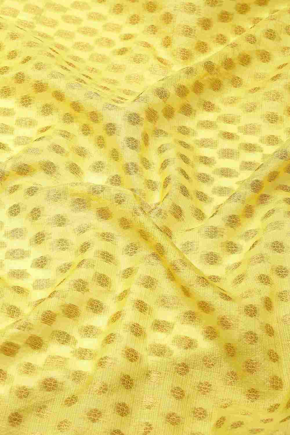 Buy Yellow Soft Art Silk Floral Printed Banarasi Saree Online - Side 