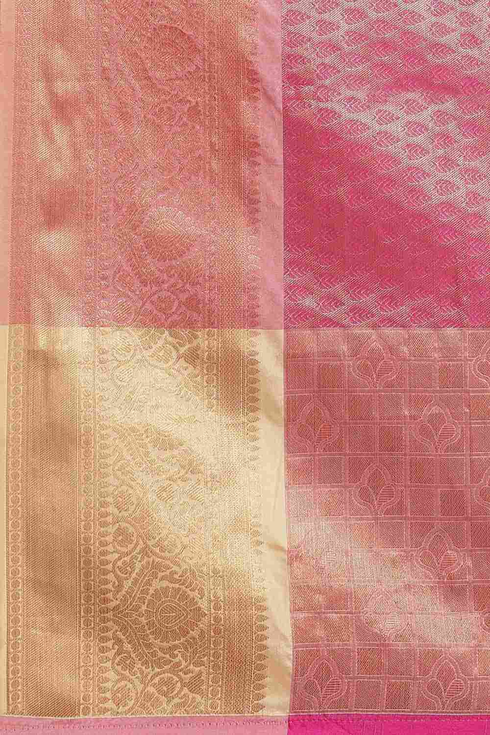 Buy Pink Art Silk Ethnic Motifs Banarasi Saree Online - Zoom In 