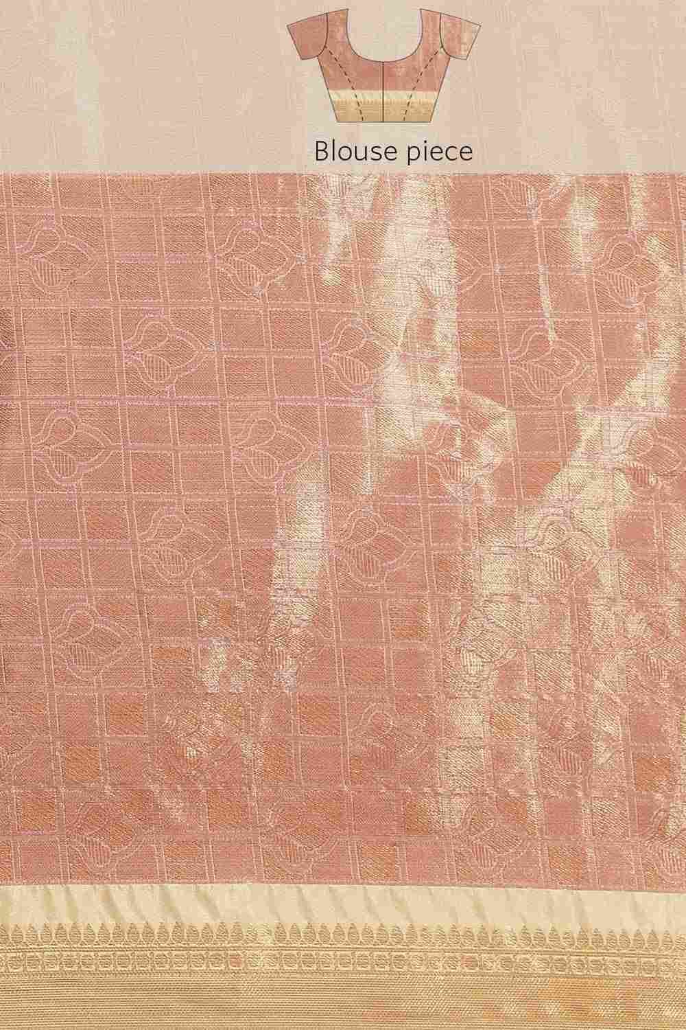 Buy Pink Art Silk Ethnic Motifs Banarasi Saree Online - Side1 