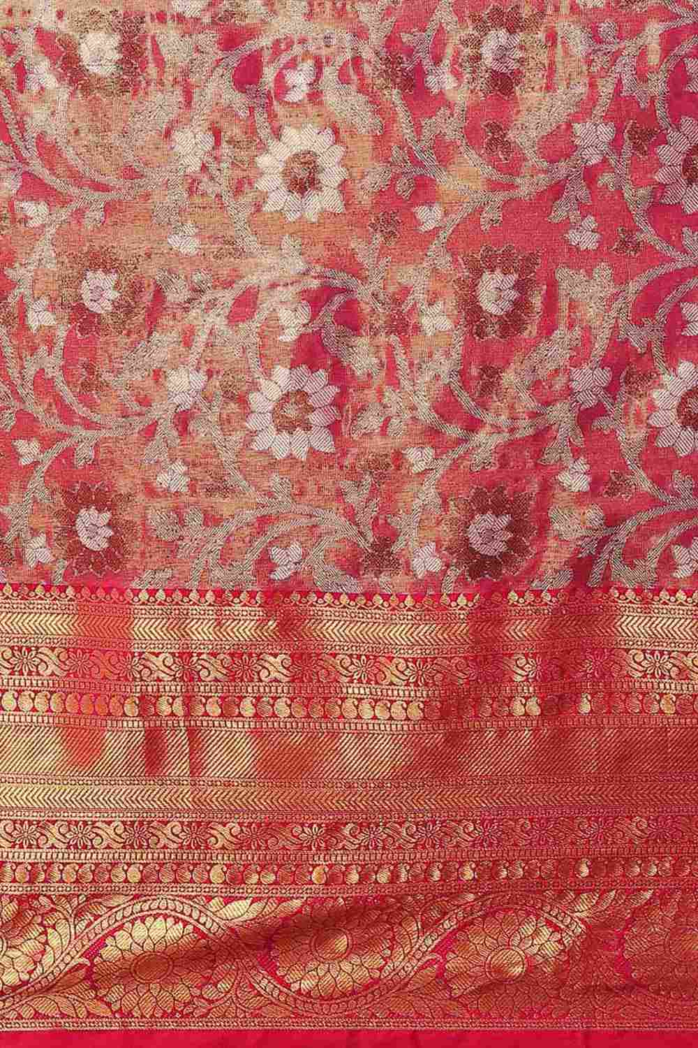 Buy Pink Art Silk brocade Saree Online - Zoom In 