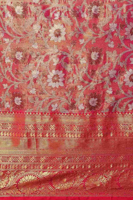 Buy Pink Art Silk brocade Saree Online - Zoom In 