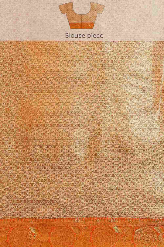 Buy Parrot Green Art Silk brocade Saree Online - Side1 