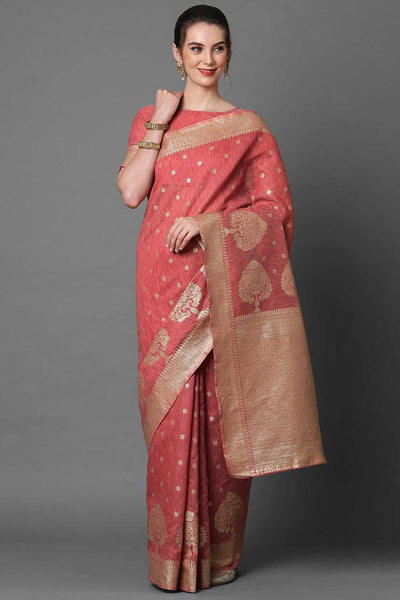 Buy rust Woven Art Silk One Minute Saree