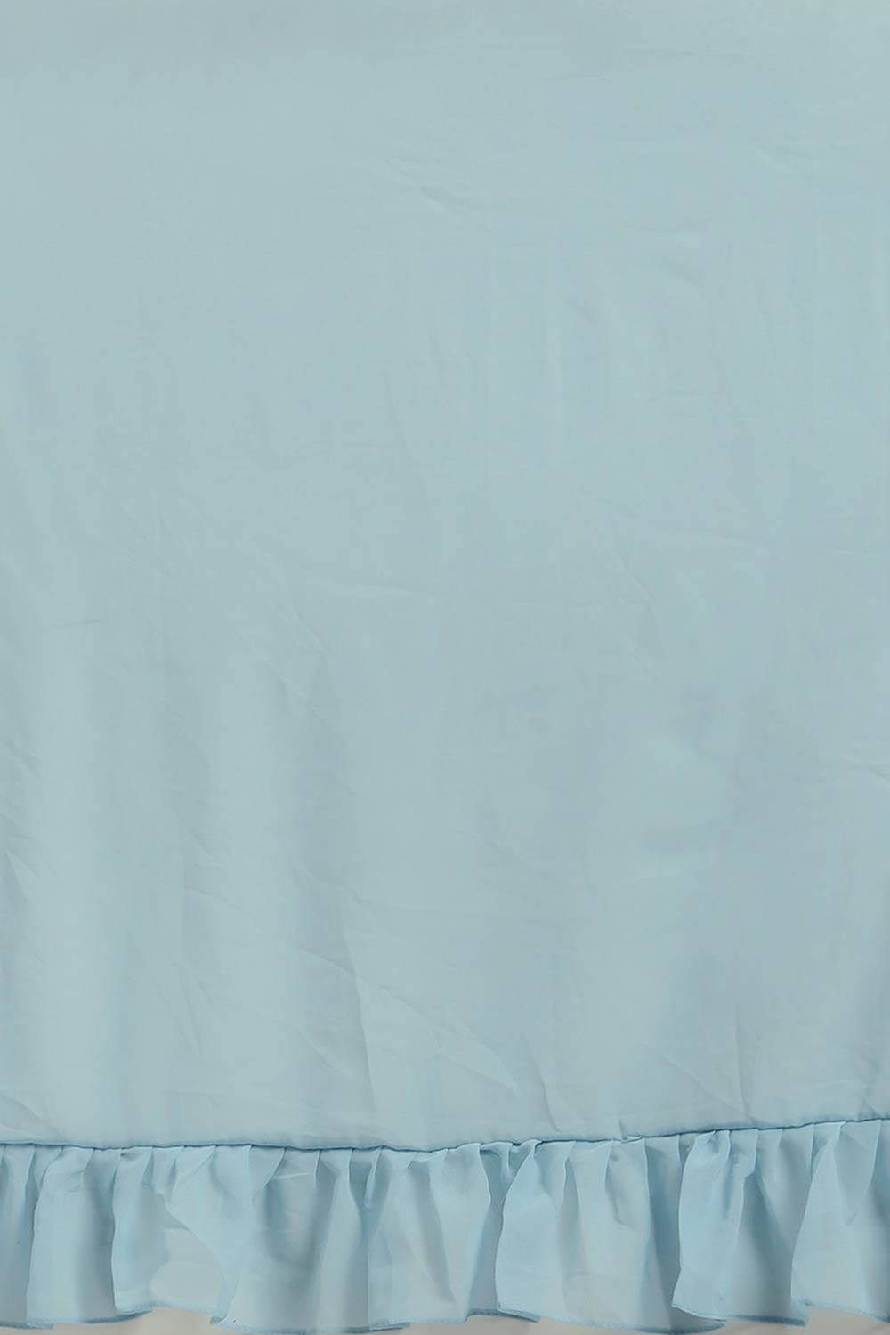 Lana Blue Solid Poly Georgette Pleated Pallu With Sequin Blouse One Minute Saree