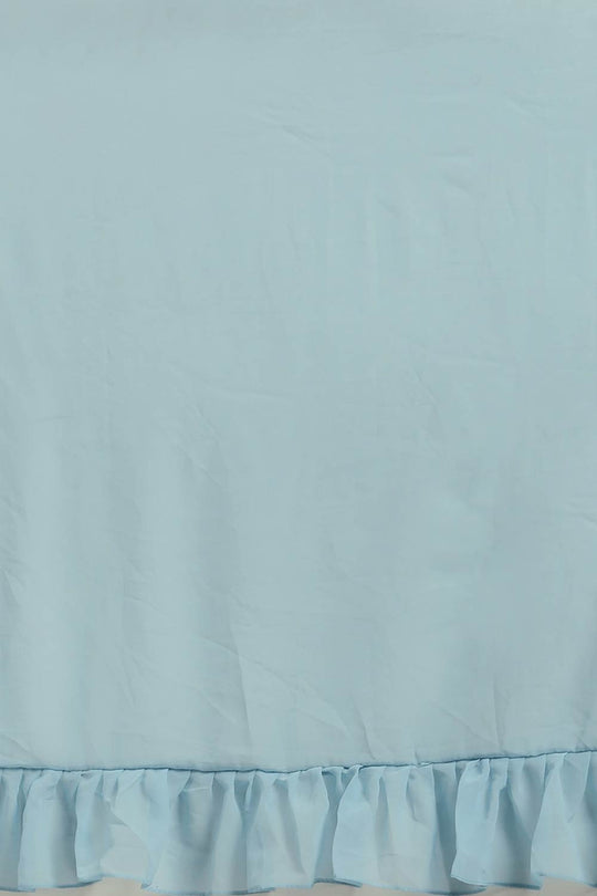 Lana Blue Solid Poly Georgette Pleated Pallu With Sequin Blouse One Minute Saree