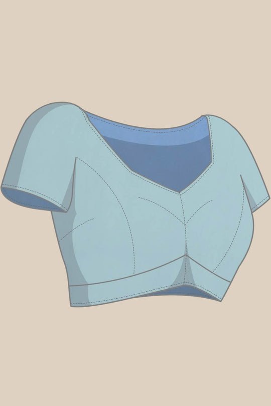 Lana Blue Solid Poly Georgette Pleated Pallu With Sequin Blouse One Minute Saree