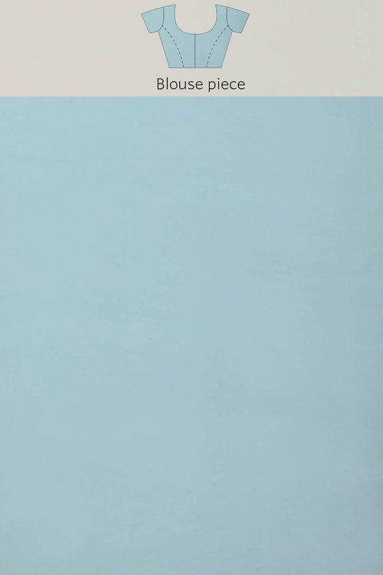 Lana Blue Solid Poly Georgette Pleated Pallu With Sequin Blouse One Minute Saree