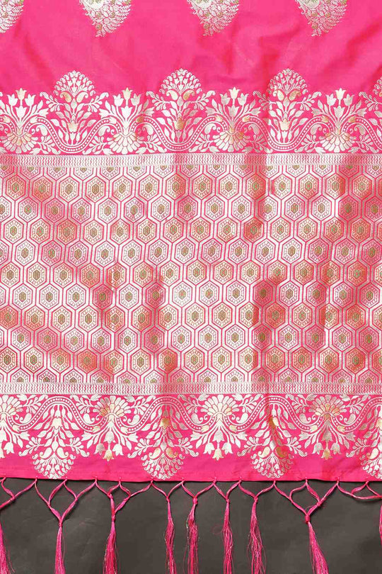 Sia Pink Woven Silk Blend One Minute Saree